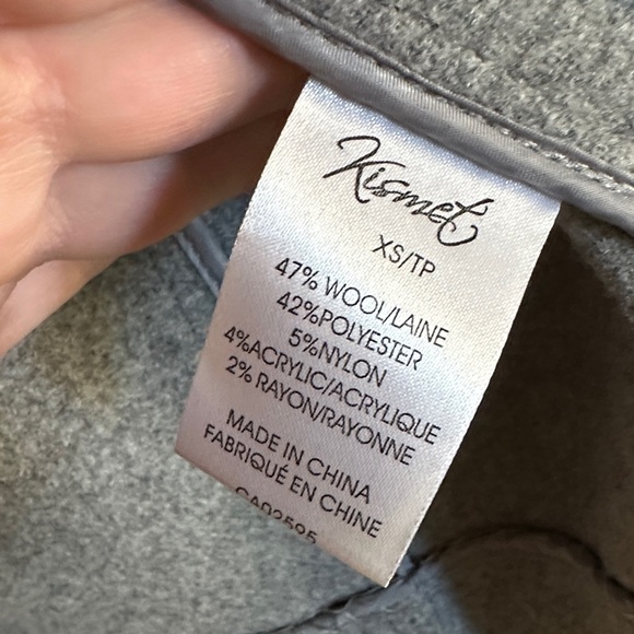 Heather Gray Double-Breasted Wool Blend Pea Coat - Picture 3 of 4